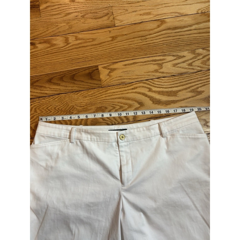 Lauren Ralph Lauren Bermuda Chino Shorts White Cotton Comfort-Womens Sz 16 - Picture 5 of 9